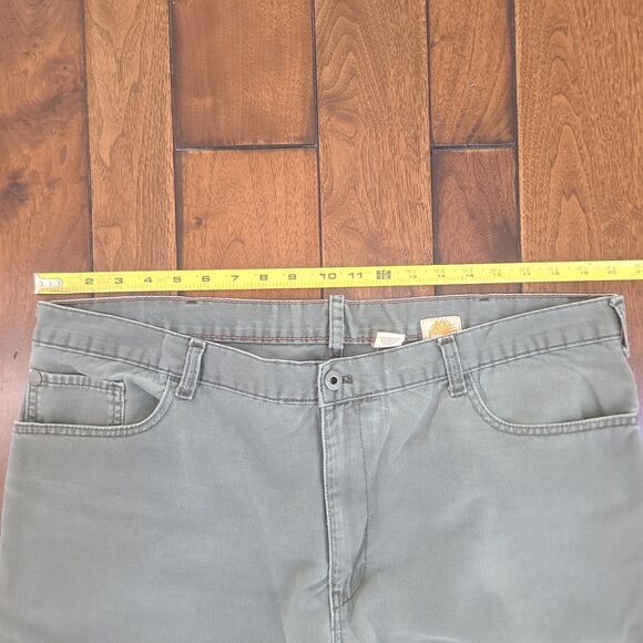 Timberland Relaxed Straight Fit Pants Jeans Men’s 40x32 Army Green Denim - Picture 8 of 13